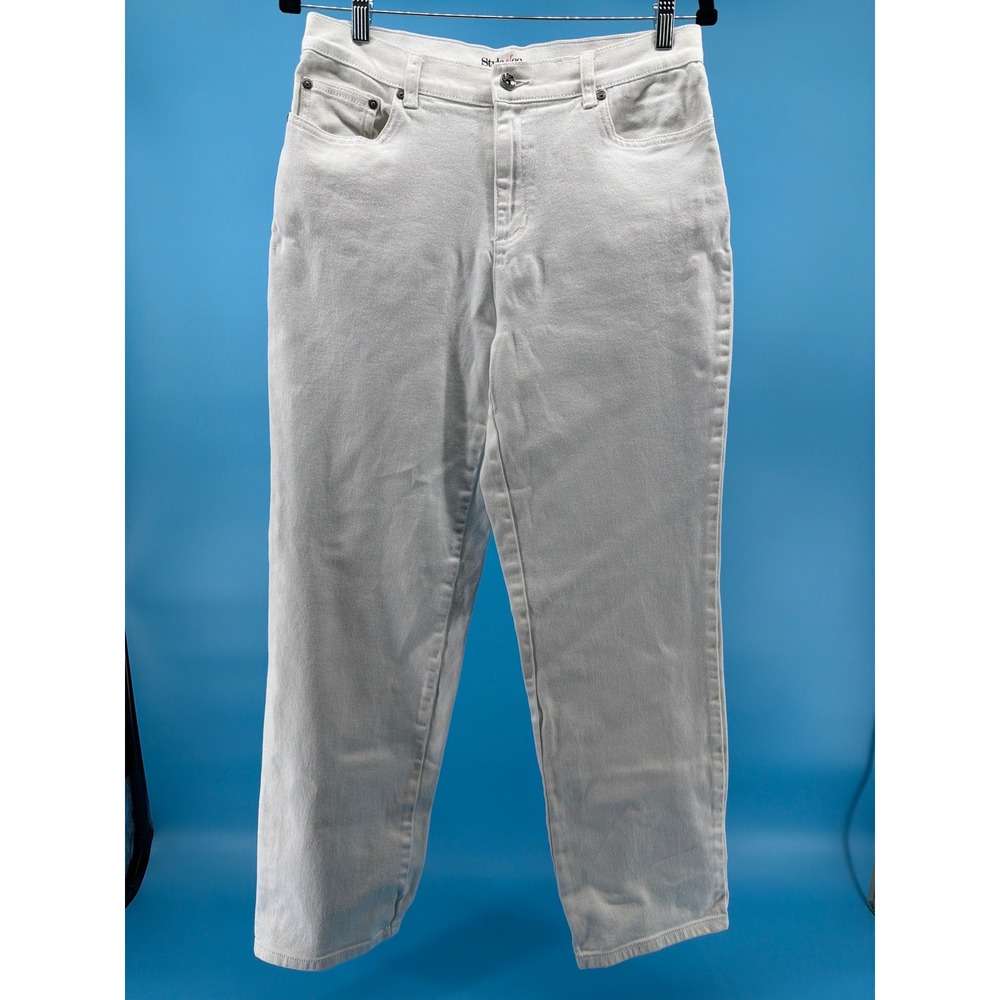 Style & Co Jeans Easy White Straight Leg Denim Pants Womens‎ Size 10 Stretch
